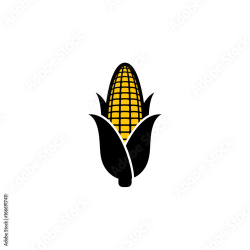Crown maize food harvest logo vector illustration.