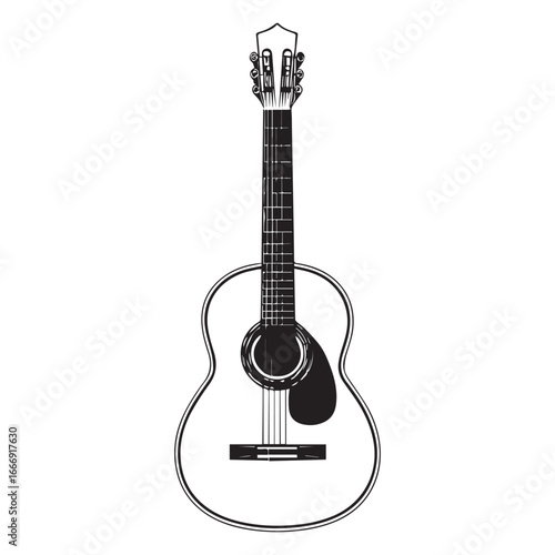 Vector art of acoustic guitar illustration