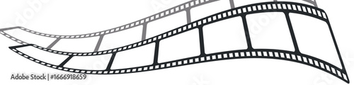 Cinema filmstrip roll on white background. Blank negative film. 35mm film slide frame. Cinema or photo frames. Long, retro film strip frame. Vector illustration