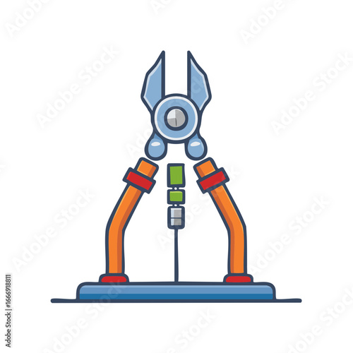 Colorful Illustration of Calipers with Adjustable Jaws for Accurate Measurement