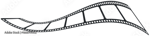 Cinema filmstrip roll on white background. Blank negative film. 35mm film slide frame. Cinema or photo frames. Long, retro film strip frame. Vector illustration