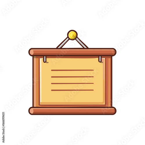 Wooden Bulletin Board with Blank Paper and Pin Holder for Messages and Announcements