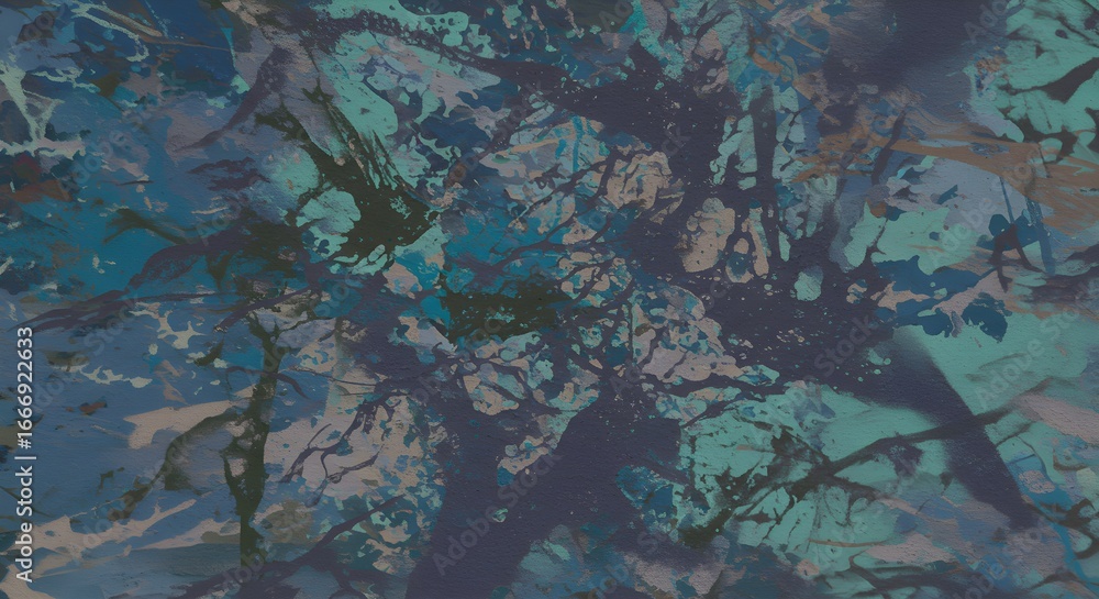 Naklejka premium Blue abstract artwork shows a painterly texture; creates artistic backdrops for branding and posters.
