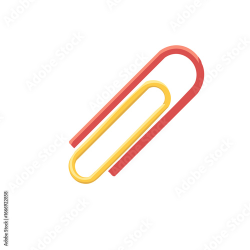 Wallpaper Mural Vibrant Red and Yellow Paper Clip Illustration Office Supply Flat Design Icon Torontodigital.ca