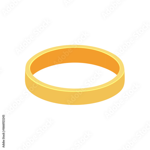 Elegant isometric gold ring rendered in a vector illustration perfect for wedding or jewelry concepts