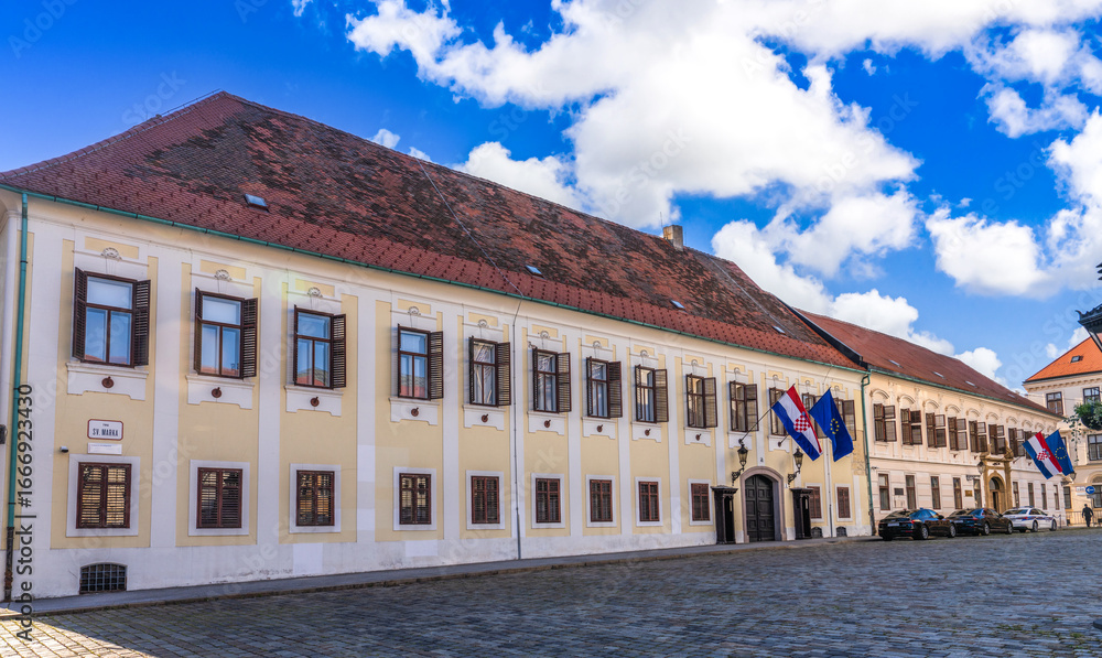 Fototapeta premium Zagreb, Croatia, 1 may 2025 - Office of the Prime Minister of Croatia (Ured premijera Hrvatske)