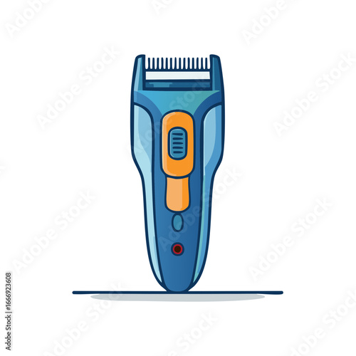 Electric Hair Clipper Trimmer Illustration Personal Grooming Device Cartoon Style Shaver Tool
