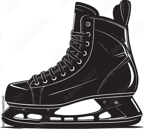 Wallpaper Mural Hockey Skate Silhouette | Black Vector Icon Illustration Torontodigital.ca