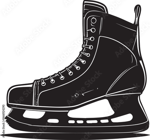 Wallpaper Mural Hockey Skate Silhouette | Black Vector Icon Illustration Torontodigital.ca