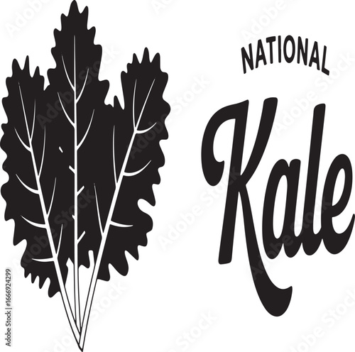 Bold Emblem Celebrating Kale A Nutritious Green Leafy Vegetable Symbolizing Healthy Eating And Vegan Lifestyle Choices And National Awareness Day Celebration