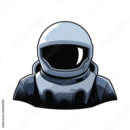 Cartoon astronaut in a spacesuit and helmet. A cosmic character or mascot for a space-themed project vector illustration