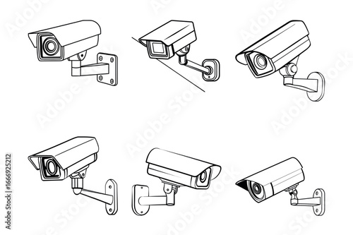 6 icon set of cc cameras