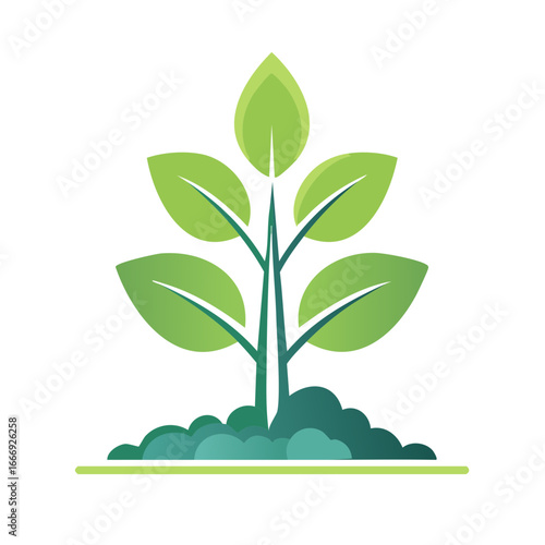 Green growing plant sprout in rich soil symbolizing new life and sustainable agriculture