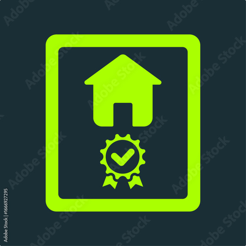 House deed trendy useful vector Illustration design handsome colorful green background