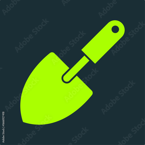 Trowel trendy useful vector Illustration design handsome colorful green background