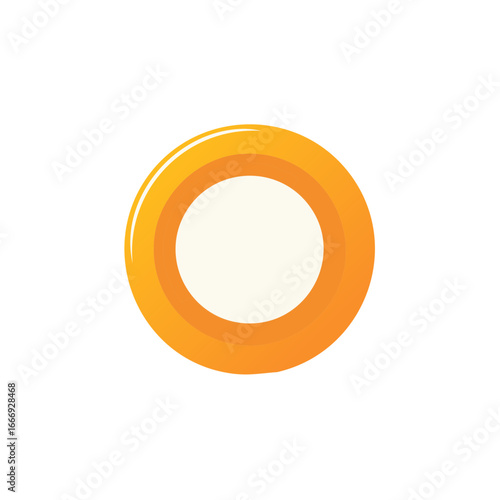 Glossy orange and yellow circular button icon with concentric rings