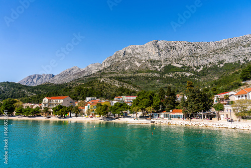 Drvenik, Croatia, 29 March 2025 - The town of Drvenik seen from a ferry