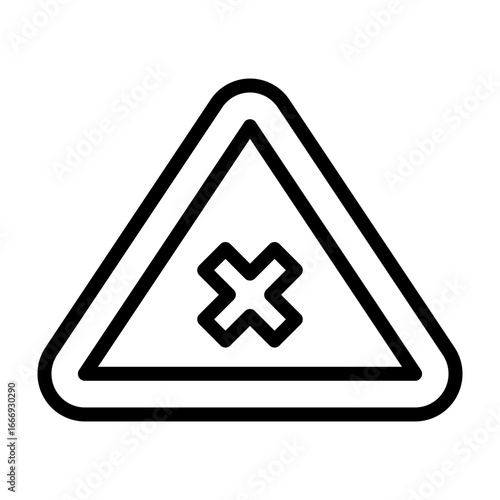 No Way Vector Line Icon Design