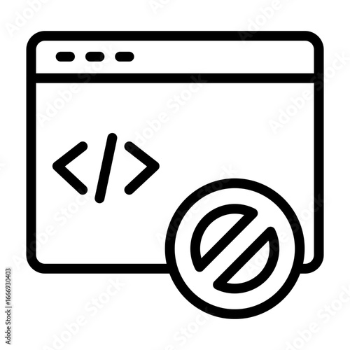 App Denied Vector Line Icon Design