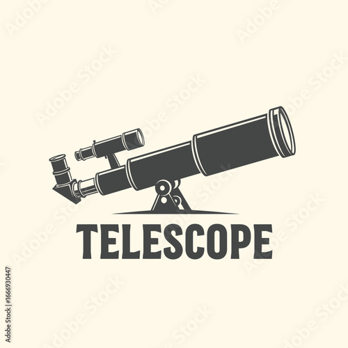 A classic illustration of a vintage telescope. Perfect for science, astronomy, or space-themed projects.