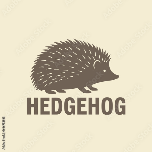 A charming illustration of a hedgehog silhouette. Simple and elegant design.