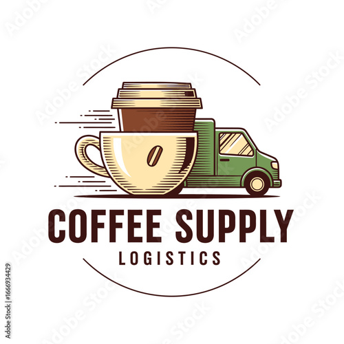 Coffee Supply Logistics logo featuring a truck delivering coffee.