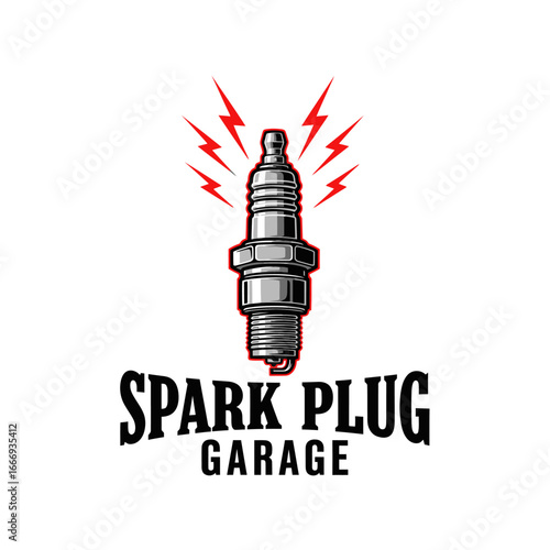 Spark Plug Garage logo featuring a detailed spark plug illustration.