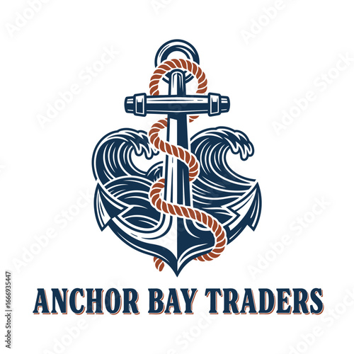 Anchor Bay Traders logo featuring a vintage-style anchor surrounded by waves and rope.