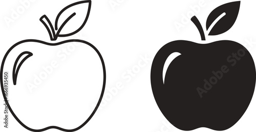 Two stylish apple illustrations perfect for food blogs, healthy eating, and design projects