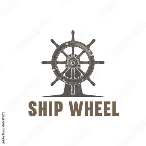 A classic ship wheel logo design. Perfect for nautical themes.