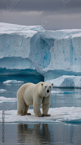 Polar Bear Melting Ice Arctic