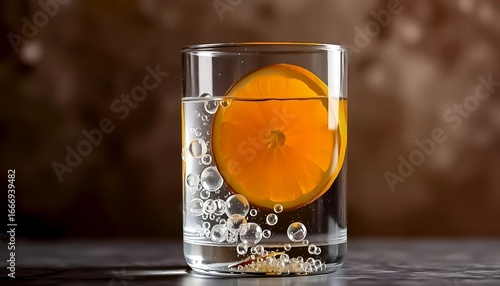 Glass of water with lemon