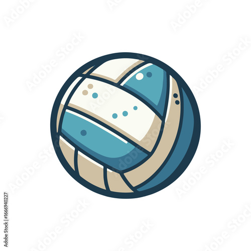 A colorful volleyball with a unique design, set against a plain background, ideal for sports themes