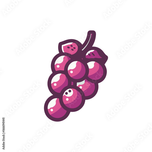 A vibrant bunch of grapes with a glossy finish, set against a clean white background