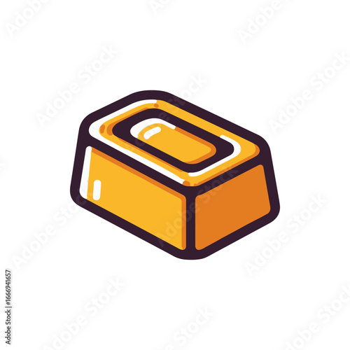 A vibrant illustration of a gold bar resting on a clean surface, symbolizing wealth and investment