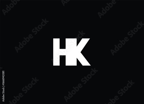 HK logo Design Template Vector Graphic Branding Element.