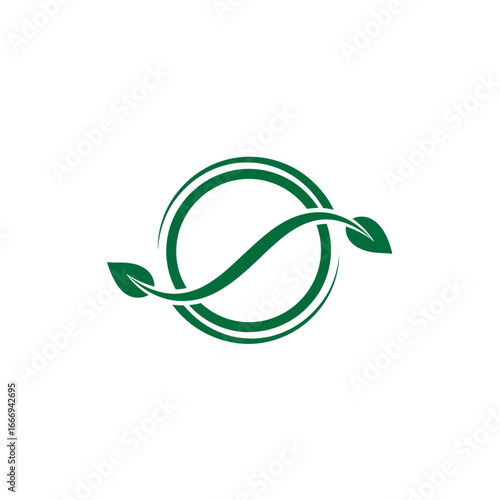 Green leaves logo design, eco-friendly concept