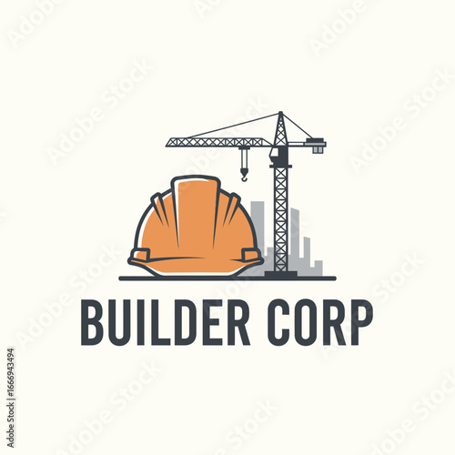 Builder Corp logo featuring a hard hat and crane.