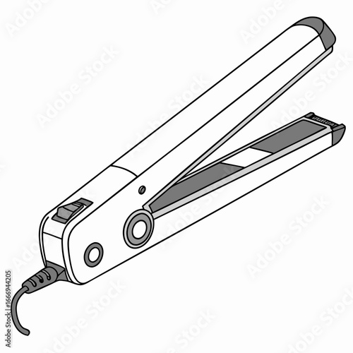 Hair straightener, a beauty tool for styling and straightening hair with heat, used in salons and homes