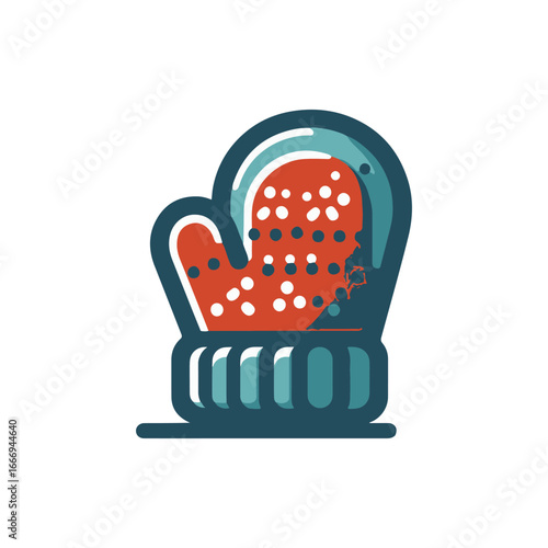Colorful oven mitt with polka dots resting on a kitchen counter, showcasing a cozy cooking atmosphere