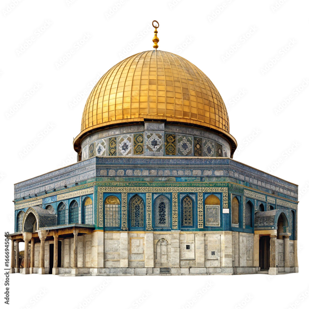 Obraz premium Dome of the Rock in Jerusalem isolated on transparent background 