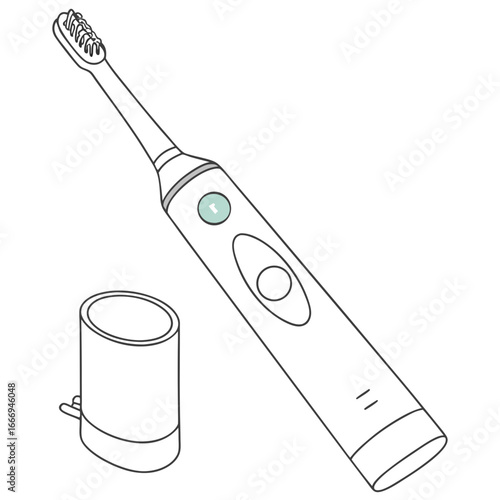 Electric toothbrush with charging base, a modern oral hygiene device for dental care and personal healthcare routine