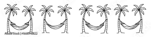 Hammoc between two palm trees