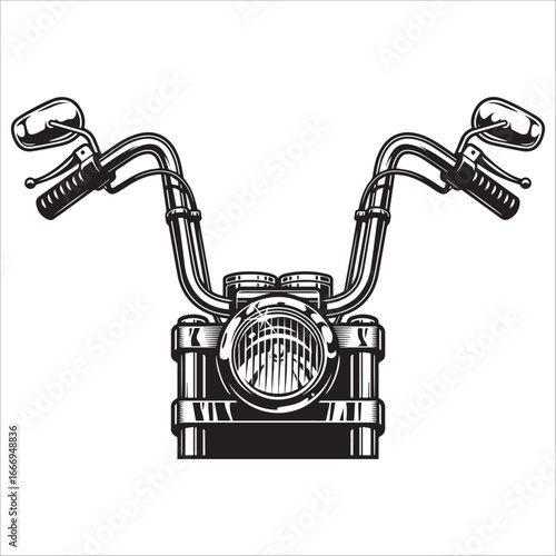 Classic Motorcycle Handlebars Headlight Design