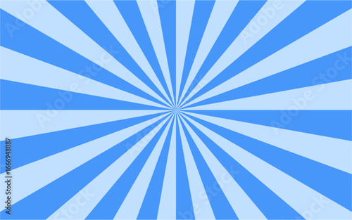 Horizontal blue sunburst background – Horizontal burst pattern ideal for advertisements, packaging, and creative layouts.