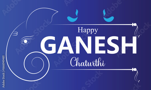 Ganesh Chaturthi social media banner, poster flyer template design with Ganesh vector icon. Ganesh Chaturthi festival background, Lord Ganpati template. Vector illustration of an abstract background.