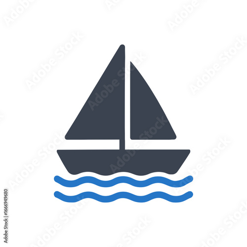 Single Mast Sailing Boat icon