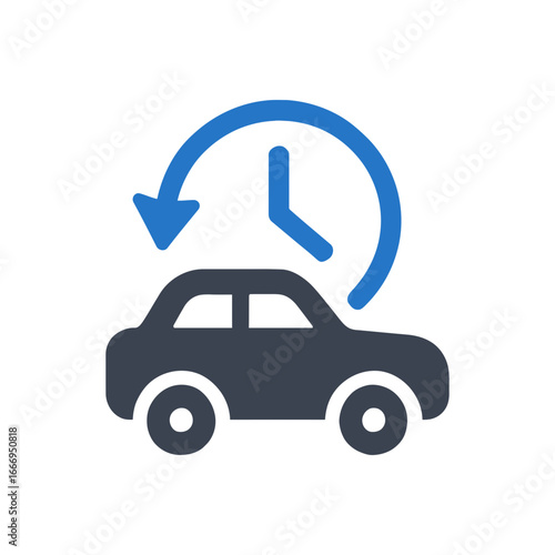 Vehicle Rental Time Clock Icon