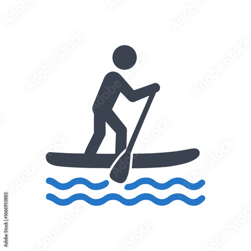 Stand Up Paddle Boarding Icon