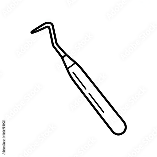 Dental pick illustration vector coloring page
